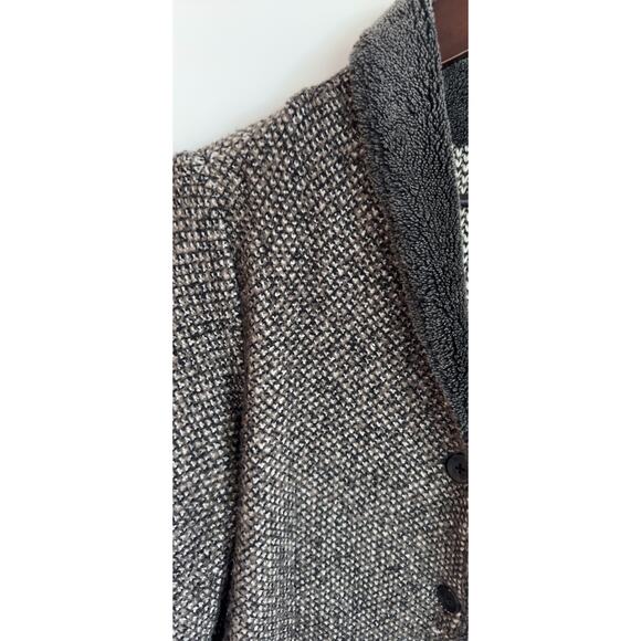 J Jill Sweater Cardi Coat Size XS Faux Fur Warm Cozy Midi Length Brown - Picture 11 of 12